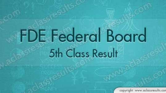 Federal Board 5th Class Result 2018